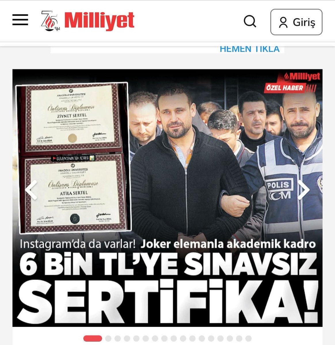 UTANMAZ ADAMLAR ‼️

Milliyet Gazetesi arkadaşım, meslektaşım CHP eski milletvekili  Atila Sertel ve rahmetli eşi Ziynet Sertel'in isimlerini "sahte diplomacılar” haberinde kullanmış.

İnsanda biraz utanma, biraz vicdan olur.

İkisi de benim Ege Üniversitesi Gazetecilik Yüksek