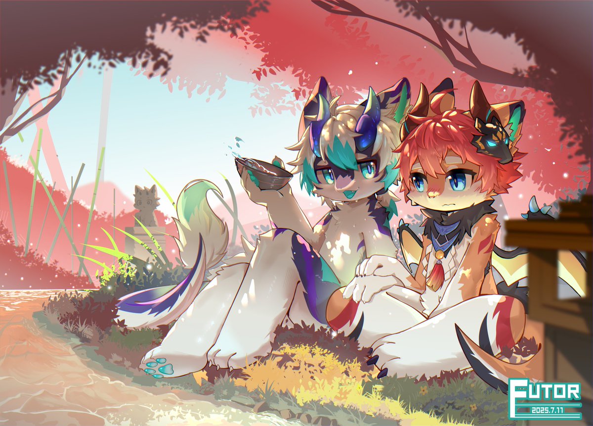 生病了，现在病好了，恢复更新

是之前的画~
#furry   #furryartwork