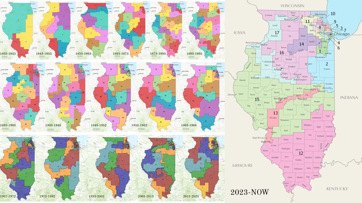 Illinois’s congressional maps weren’t always political. From 1833 onward, they were drawn to reflect population and geography. But over time, redistricting became less about representing people—and more about preserving power.

After Illinois went for Clinton in 1992, Democrats