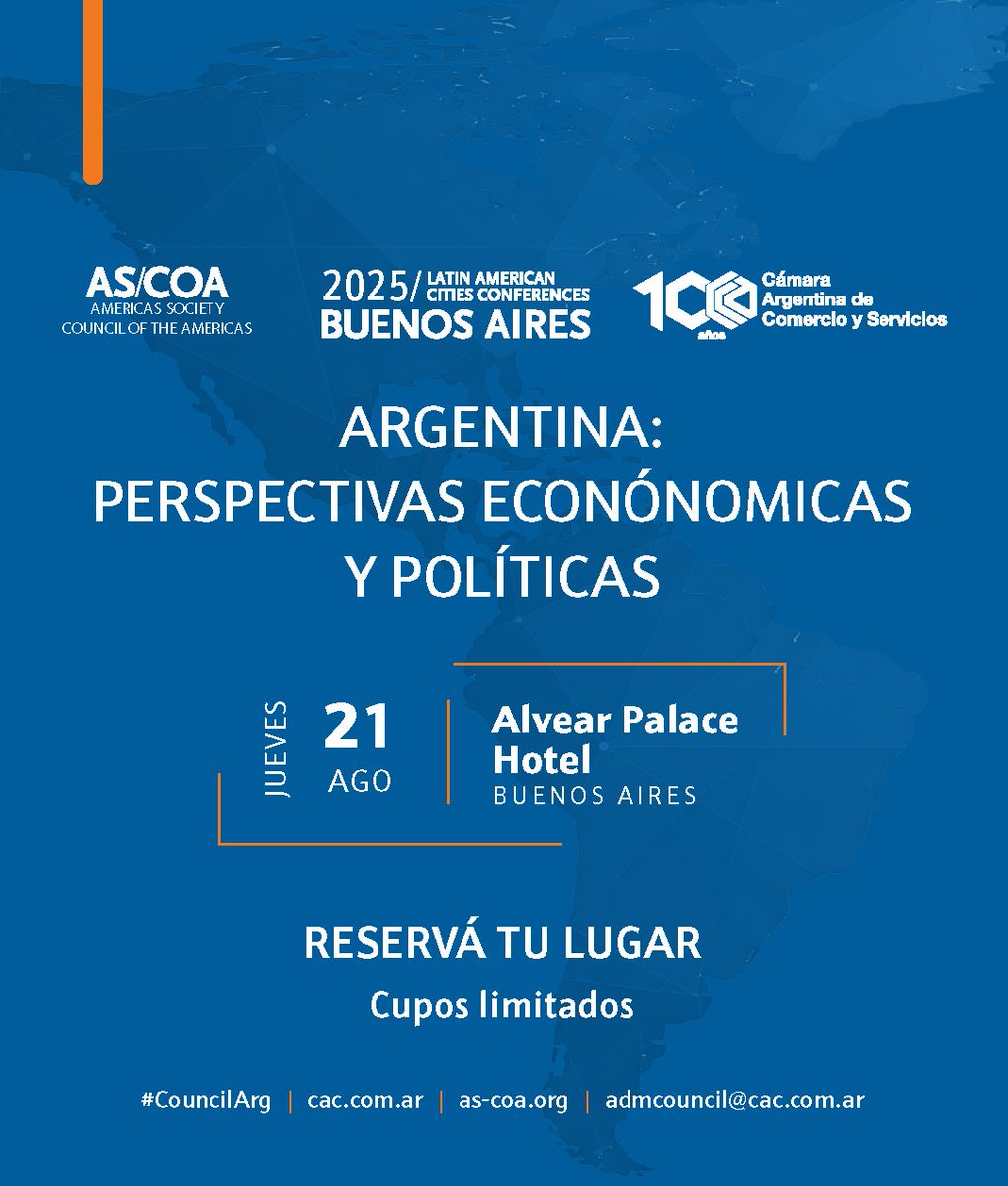 Inversiones que impulsan el rumbo del país
¡Líderes del sector privado se suman al #CouncilArg!
Sé parte del debate que puede cambiar el rumbo del país.
🎟️ Cupos limitados
👉 Reservá tu lugar en Council.ar