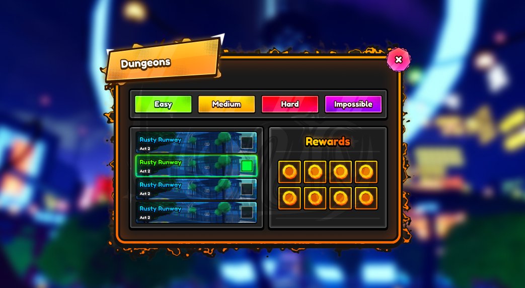 Been A WHILE since I last posted UI. 🎨

Here's a cartoony dungeon frame! 
Inspired by <a href="/oredesigns1/">Ore</a> 's work. 

#ROBLOX #RobloxDev