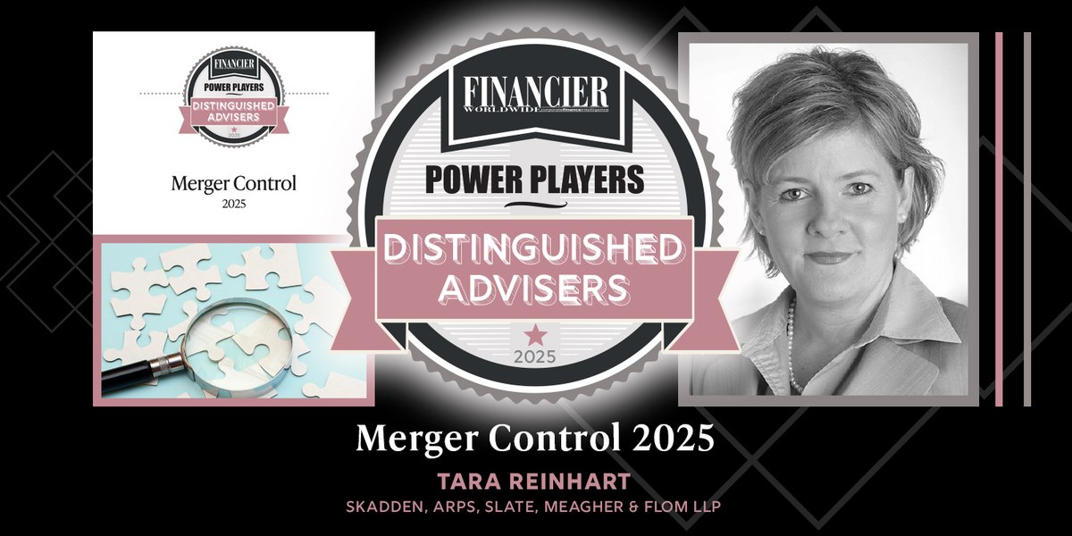 Tara Reinhart at <a href="/SkaddenArps/">Skadden, Arps</a> features as a Distinguished Adviser in our Power Players report on Merger Control, reflecting on her career and the market. Find our report here: tinyurl.com/37frvhfx 

#MergersAndAcquisitions #Mergercontrol #Antitrust #MAMarket