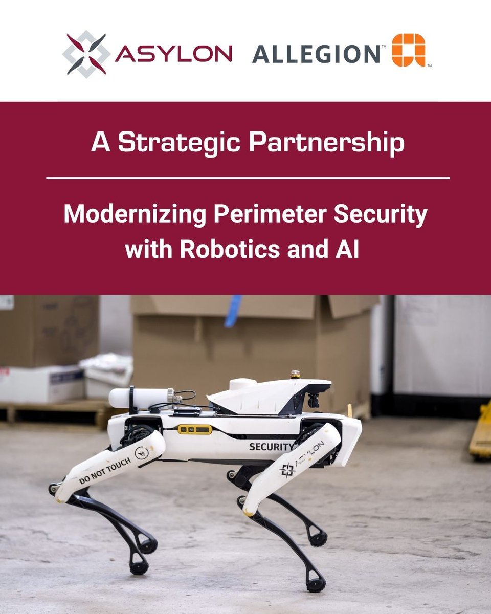 asylonrobotics's tweet image. Asylon is thrilled to announce a strategic investment from Allegion Ventures, the corporate venture fund of Allegion plc! #AsylonRobotics #AllegionVentures #RoboticSecurity #AI #VentureCapital
Read More Here: hubs.la/Q03BFvrV0