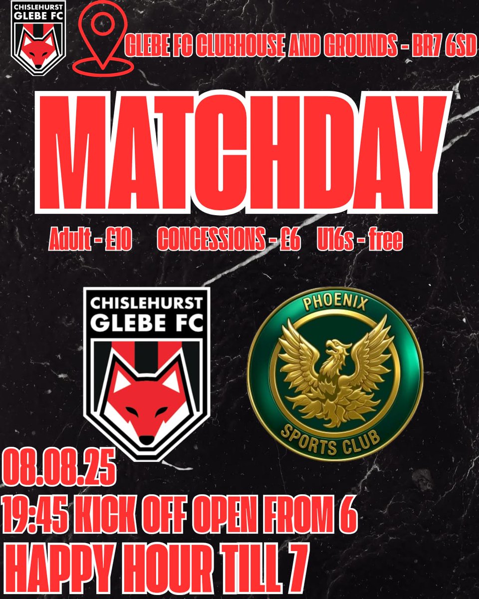 Come watch the Foxes face the Phoenix this Friday at Chislehurst Glebe FC