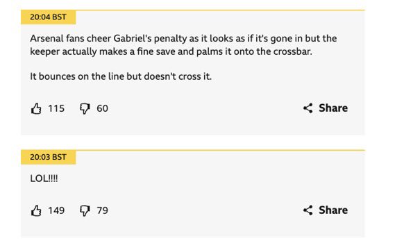mitch_fretton's tweet image. What is going on in the BBC live chat for the Arsenal game? 🤣