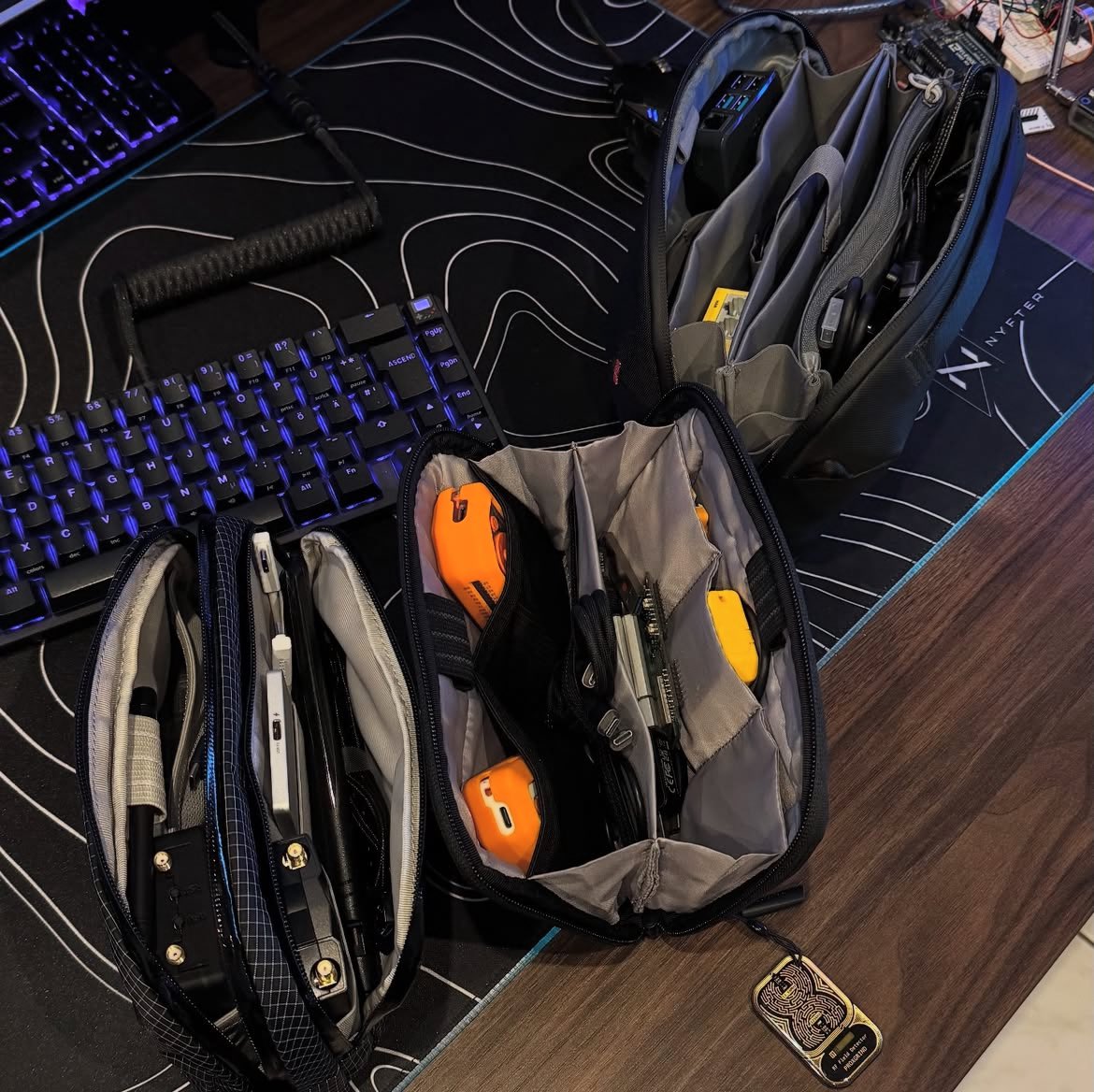 Dev_communityy's tweet image. This is what it would look like if I ever made it to DEFCON...
Always packed, always ready - just never actually there
All packed for DEFCON...

#needahacker #desksetup #techbag #techessentials #everydaycarry #gadgetlover #makerspace #techtok #setupgoals #toolkit #flipperzoro