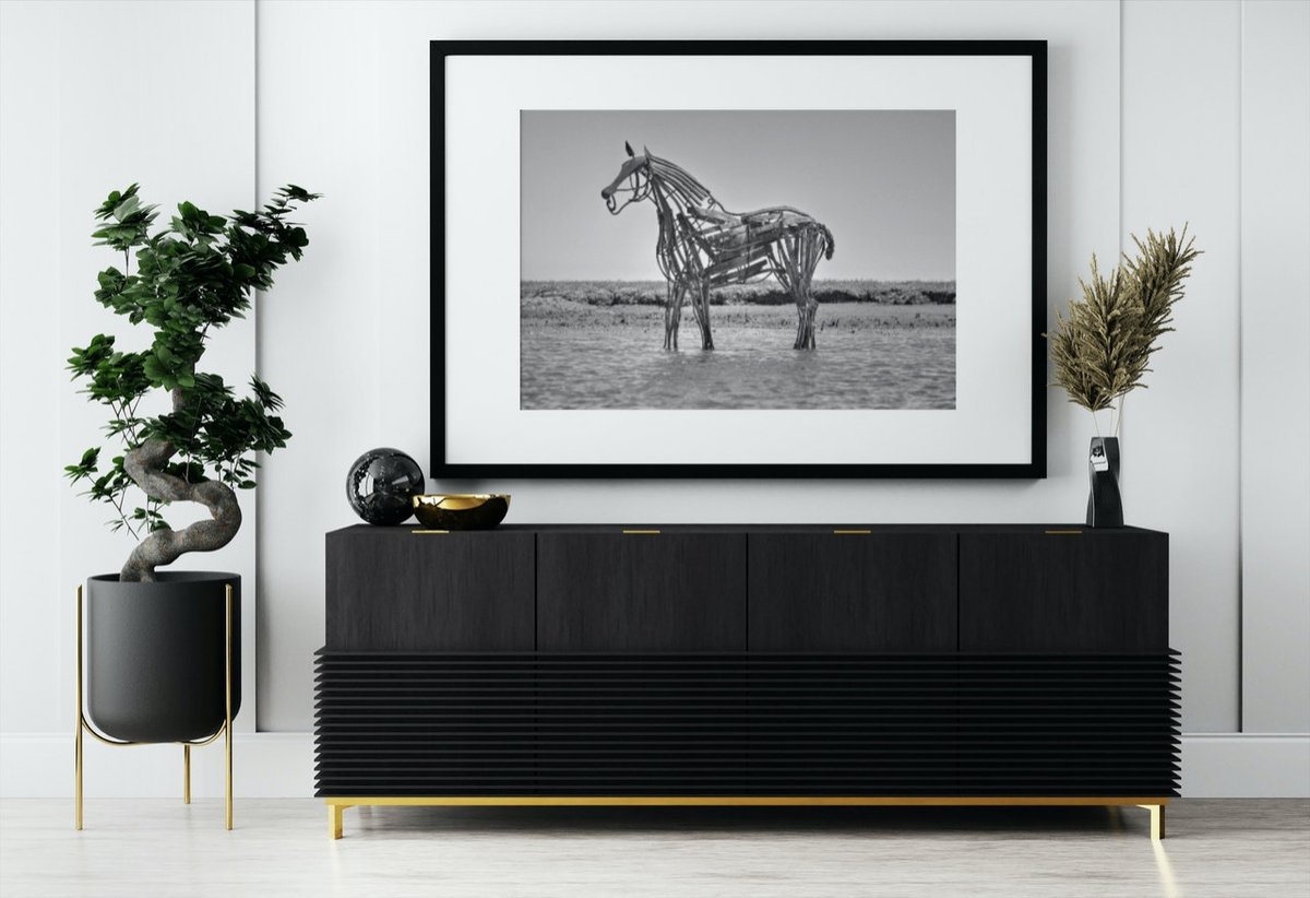 Our featured shop item of the day is The Lifeboat Horse at Wells-next-the-sea black &amp; white photographic fine art print from MyriadPhoto Prints and Books - allthingsnorfolk.com/product/the-li…