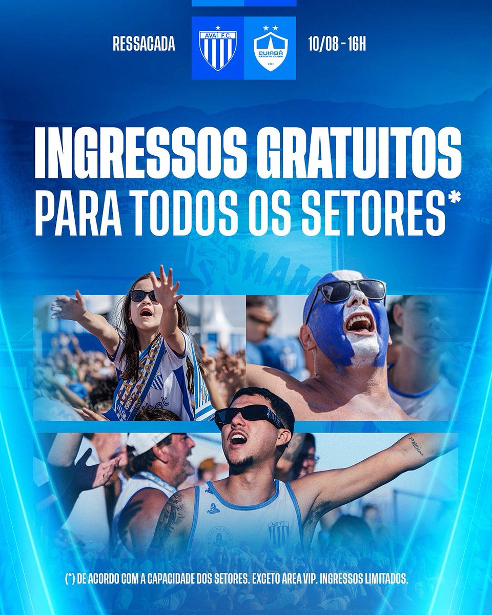 🦁🏟️ INGRESSOS GRATUITOS PARA TODOS OS SETORES!

Saiba mais:
bit.ly/45BSIKJ

#AvaíMinhaVidaMeuAmor