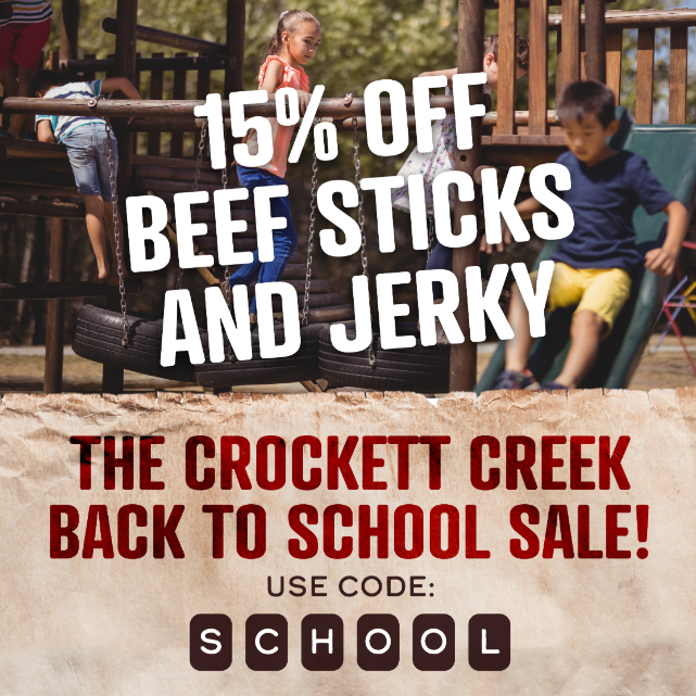Every new school year comes with new challenges, new teachers, new lessons, and new opportunities! Why not add a new snack to the excitement?

15% OFF Beef Sticks &amp; Jerky during our Back-to-School Sale!
Discount Code: SCHOOL
Sale ends August 20th

Shop➡️ crockettcreek.com/shop-jerky/
