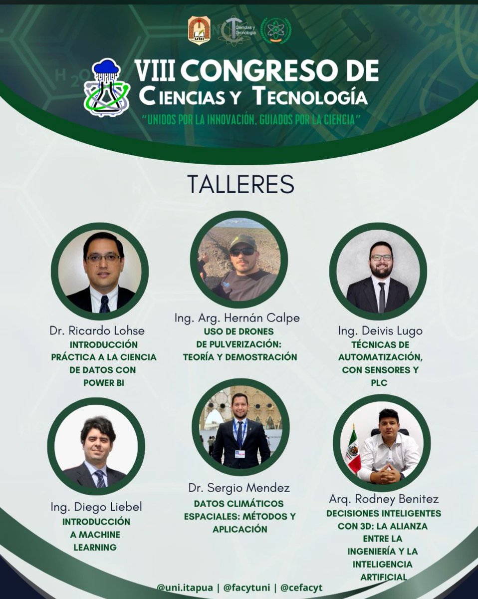 🔬📚 ¡Todo listo para el Congreso de Ciencias y Tecnología 2025!

🗓️ 7 y 8 de agosto

📍 Facultad de Ciencias y Tecnologías – UNI

👩‍🏫 Conocé a nuestros disertantes en los flyers y agendá tus horarios. ¡No te lo pierdas!

#FaCyTUNI #CongresoCyT2025 #CienciaYTecnología #UNIParaguay