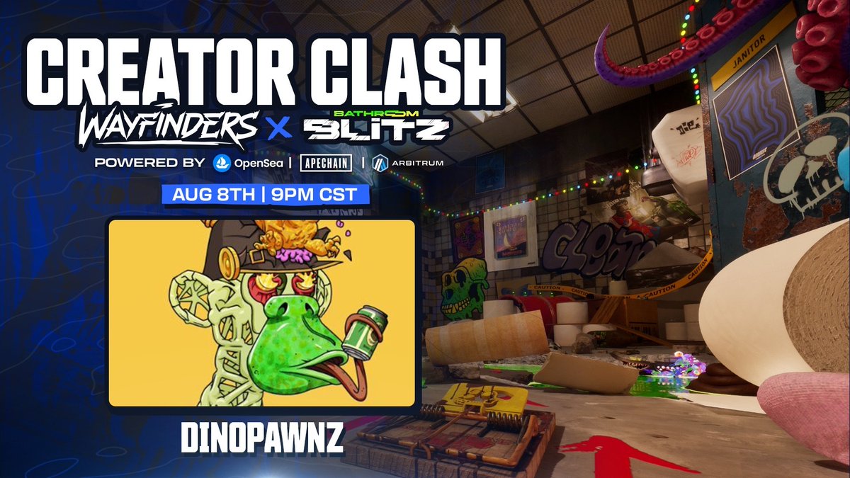 Dinopawnz🦍 (@dinopawnz) on Twitter photo Hey guys! im going to be in the <a href="/WayfindersGG/">Wayfinders</a> x <a href="/cmnd_line/">Command Line</a> x <a href="/OthersideMeta/">Othersidemeta</a> Bathroom Blitz Creator Clash at 9PM CST
Im going to be repping ApeChain and the Koda family!
Dont miss it. Going to show these guys who runs this bathroom! Tune into the Otherside category on Twitch Hey guys! im going to be in the <a href="/WayfindersGG/">Wayfinders</a> x <a href="/cmnd_line/">Command Line</a> x <a href="/OthersideMeta/">Othersidemeta</a> Bathroom Blitz Creator Clash at 9PM CST
Im going to be repping ApeChain and the Koda family!
Dont miss it. Going to show these guys who runs this bathroom! Tune into the Otherside category on Twitch