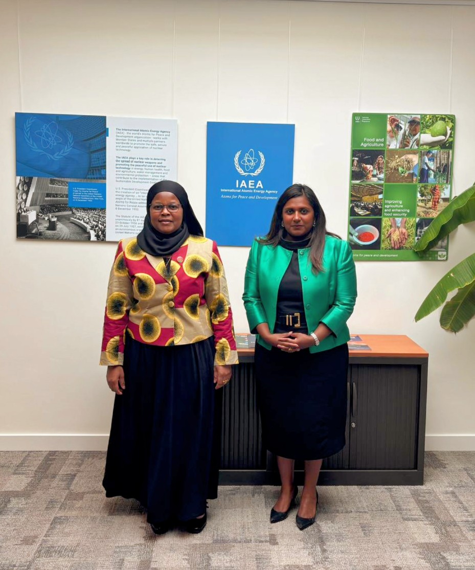MeenaSingelee's tweet photo. A pleasure to welcome @malawi_geneva H.E. Amb. Bwanali Mussa to the #IAEA Office in #Geneva today. We look forward to strengthening our strong collaboration on #CancerCare4All, food security, and animal health through our flagship initiatives #RaysofHope, #Atoms4Food, and #ZODIAC https://t.co/WebCSk0o3s