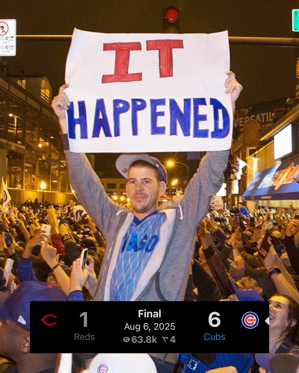 CUBS SCORED 6 RUNS AND WON!