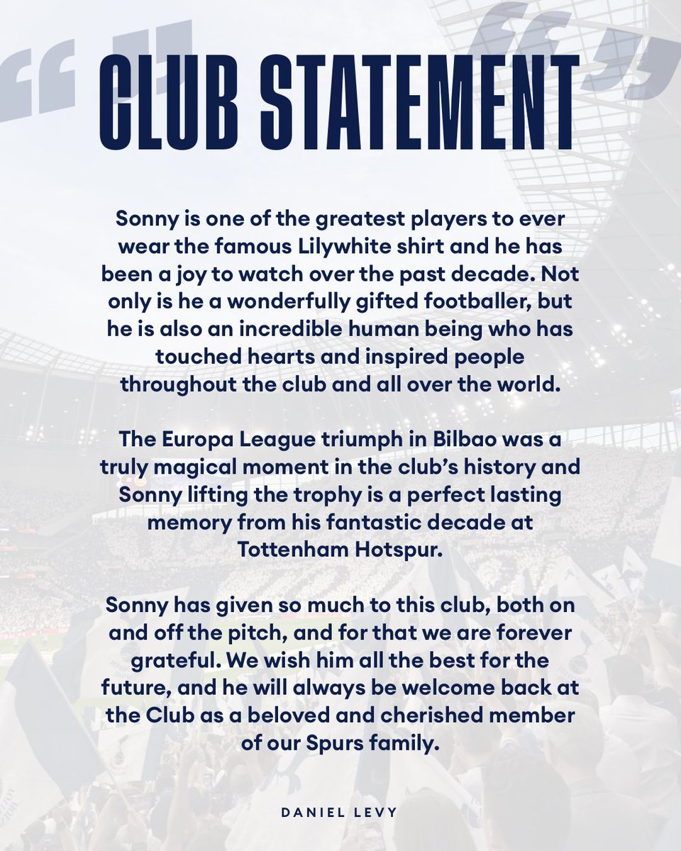 짠돌이 레비가 이런 글을 쓸 정도면 … 🥺
맨 마지막 문장에 오열함 
“He will always be welcome back to the club”