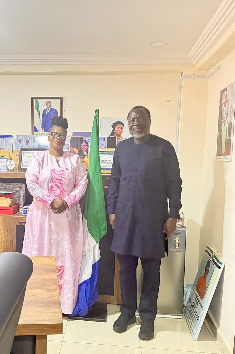 mogca_sl's tweet photo. In a pivotal engagement held on August 5th, 2025, the Minister of Gender and Children’s Affairs welcomed the ECOWAS President and Envoy, Dr. Omar Alieu Touray and his delegation, for a dialogue on advancing gender equality and protecting the rights of children. @julius_maadabio https://t.co/SUaO9ZdZoZ