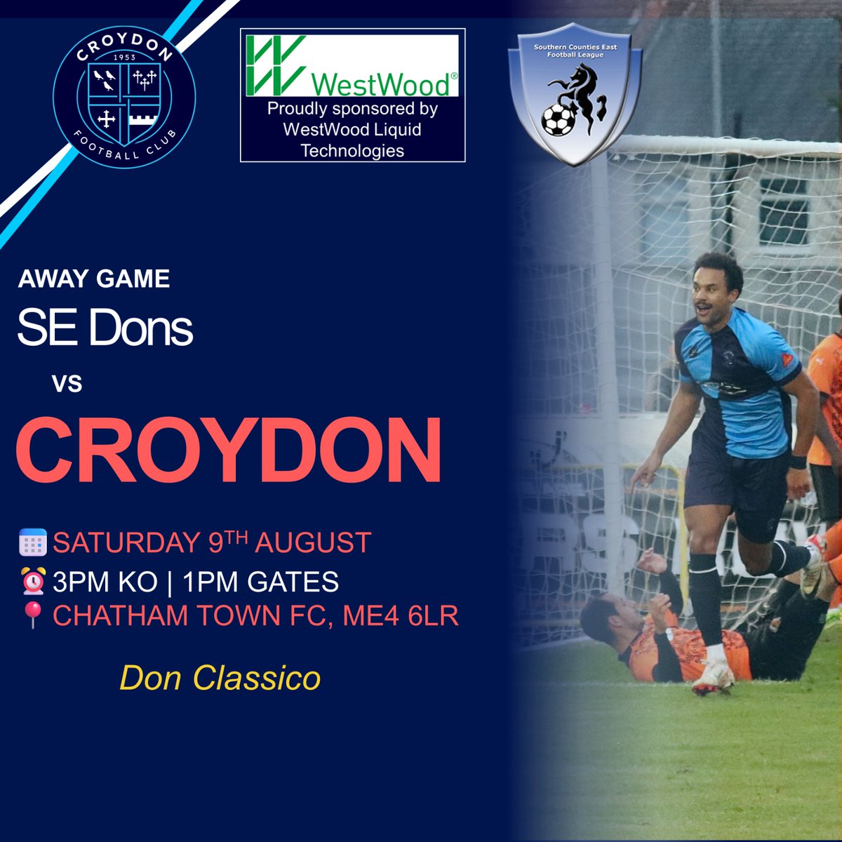 Croydon FC (@croydon_fc) on Twitter photo <a href="/Croydon_FC/">Croydon FC</a> are off to Kent for the first time this season as we travel to Medway on Saturday to visit the Bauvill Stadium of <a href="/ChathamTownFC/">Chatham Town</a> for the game against the South East London Dons. A bit of a distance from South East London, but down the M20 we go. <a href="/Croydon_FC/">Croydon FC</a> are off to Kent for the first time this season as we travel to Medway on Saturday to visit the Bauvill Stadium of <a href="/ChathamTownFC/">Chatham Town</a> for the game against the South East London Dons. A bit of a distance from South East London, but down the M20 we go.