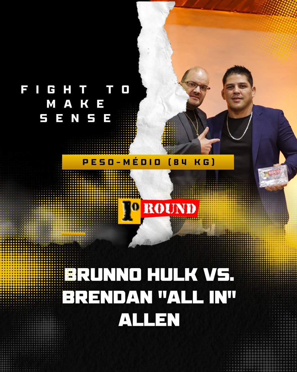 PrimeiroRound's tweet photo. FIGHT TO MAKE SENSE?
Em sua rede social, Brunno Hulk desafiou Brendan "All In" Allen para luta de cinco rounds, ou seja, MAIN EVENT para o dia 11 de outubro no UFC Rio. Faz sentido pra você? Então comenta aí! #FightToMakeSense #MMA2025 #PrimeiroRound https://t.co/BXpt8VUyKU
