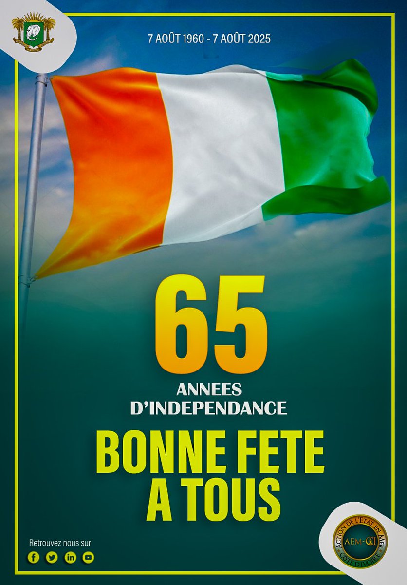 #SEPCIMACTUS 

M. Le Secrétaire Permanent et l'ensemble du personnel du SEPCIM-AEM souhaitent une excellente fête de l'indépendance à tous et à toutes. 

#independenceday2025