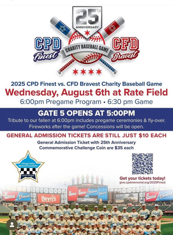 Tom Ahern (@tahern_) on Twitter photo 2025 #ChicagoPolice Finest vs. CFD <a href="/CFDMedia/">Chicago Fire Media</a> Bravest Charity Baseball Game <a href="/cpdmemorial/">Never Forget</a> <a href="/whitesox/">Chicago White Sox</a> 2025 #ChicagoPolice Finest vs. CFD <a href="/CFDMedia/">Chicago Fire Media</a> Bravest Charity Baseball Game <a href="/cpdmemorial/">Never Forget</a> <a href="/whitesox/">Chicago White Sox</a>