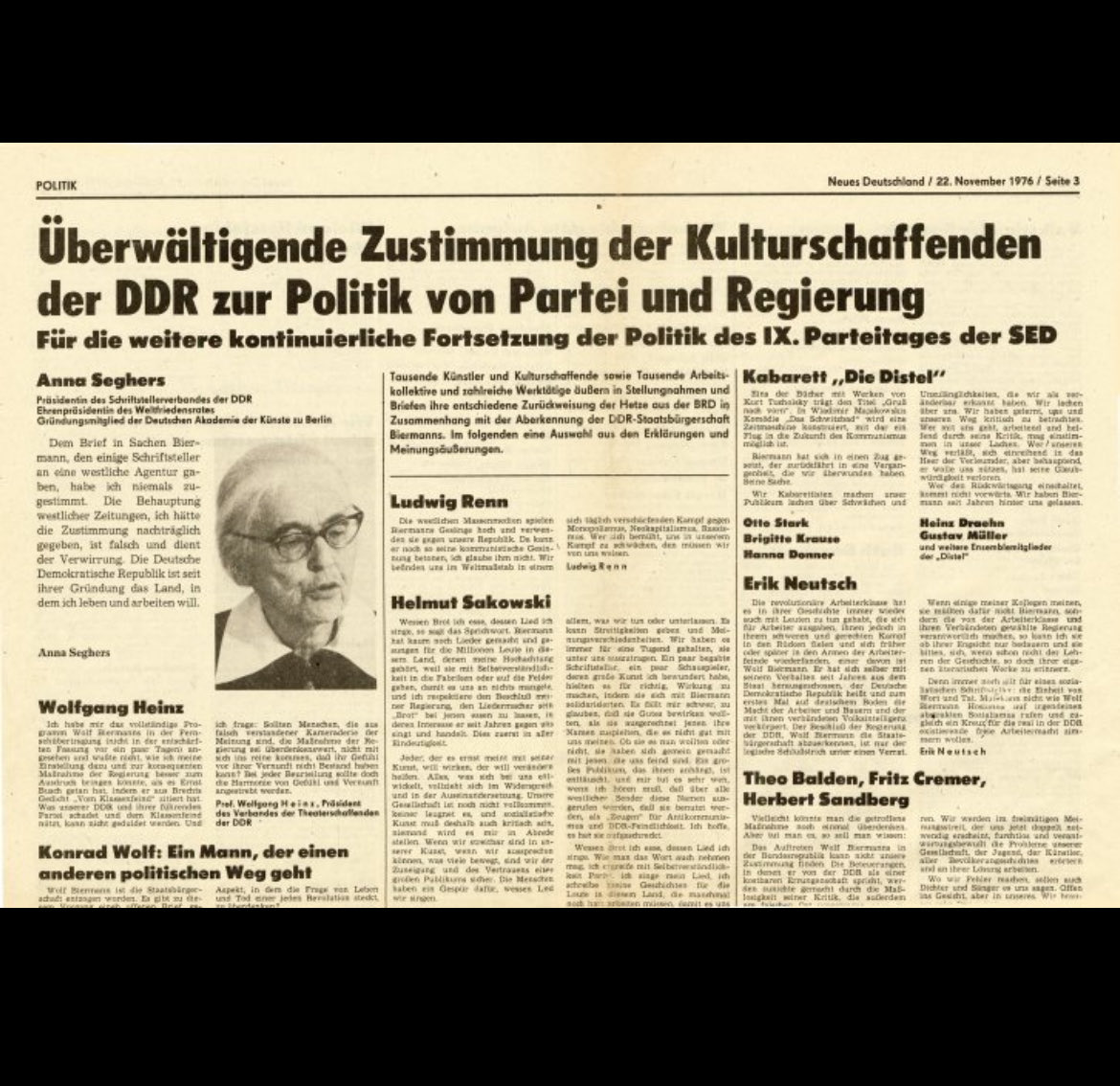 Die Kulturschaffenden, die Kulturschaffenden haben immer recht.