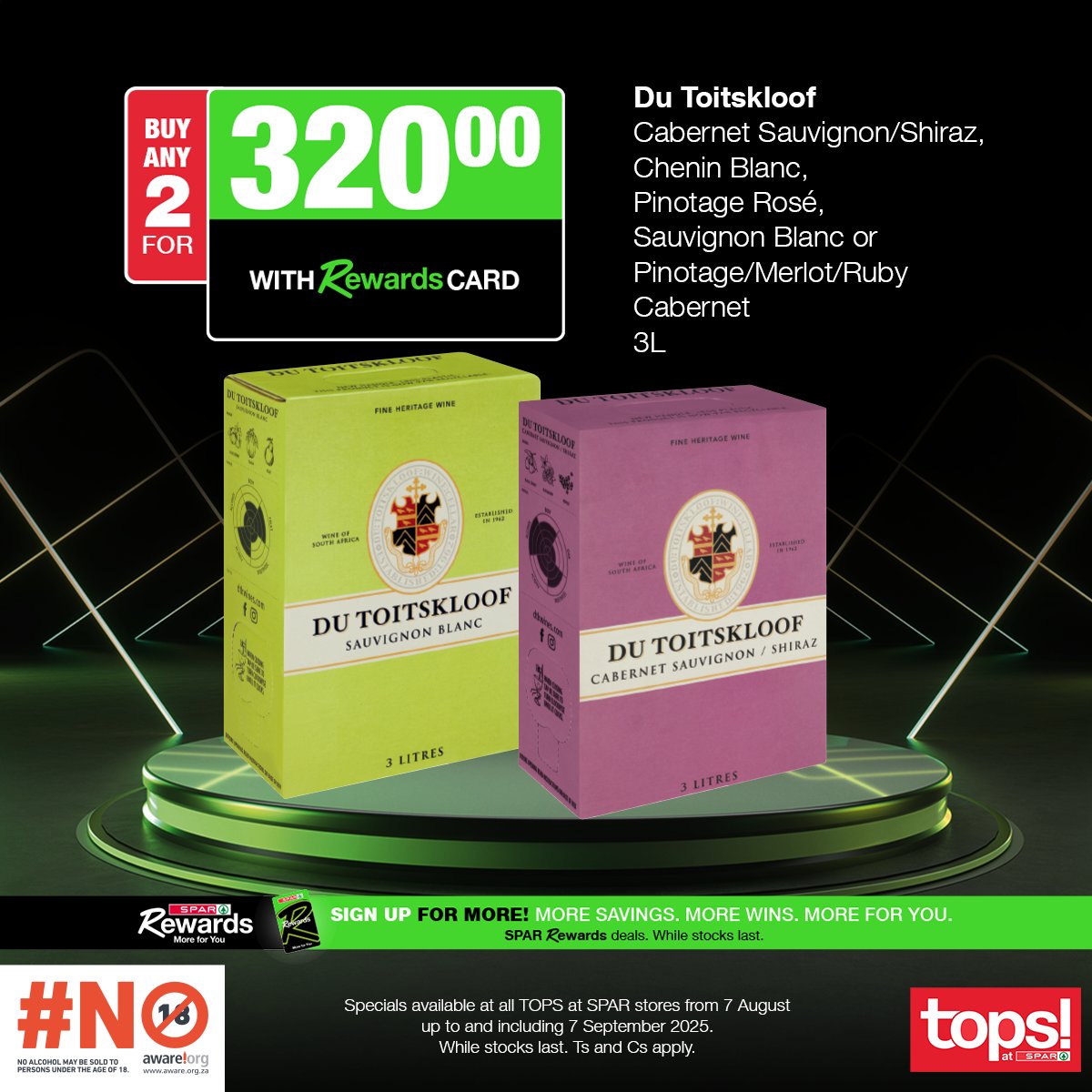 Swipe your Rewards card to unlock everyday deals for big celebrations, unwinding or hosting the crew. MORE good times, LESS spend! 

Deals valid between 7 August - 7 September 2025.

Find everyday deals on your favourites: spklr.io/6012B19MI