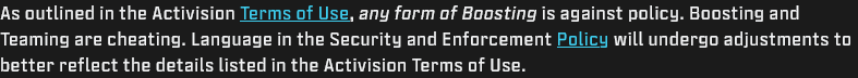 OliverArnesen's tweet photo. @TylerTeeP Would be great to get more visibility on activison permabanning us for something that was never against tos.
And now is changing it to reflect something we never got a single warning for. They even admit to it in the picture. Absolutely vile and disgusting behaviour. #boycottcod https://t.co/GwYUePzQyz