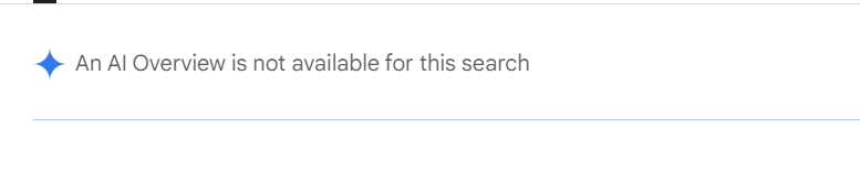 When Google says
 An AI Overview is not available for this search
You’ve officially stumped both machines and humans. 😎 💡 Keep digging. Keep leading.
#SEO #AI #Marketing #SearchSmarter #DigitalStrategy