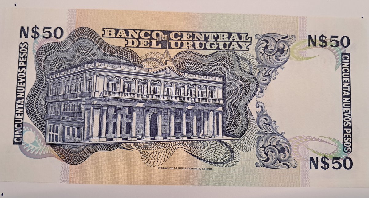 bashirahmed57's tweet image. Uruguay Bank Notes: 
It is a tribute to the Father of Uruguayan nationhood  the 50 Nuevos Pesos note featuring José Artigas and the Central Bank. A piece of history in your palm. #Uruguay #BanknoteCollector #Numismatics #Artigas #VintageCurrency #CurrencyHistory #UruguayanPesos