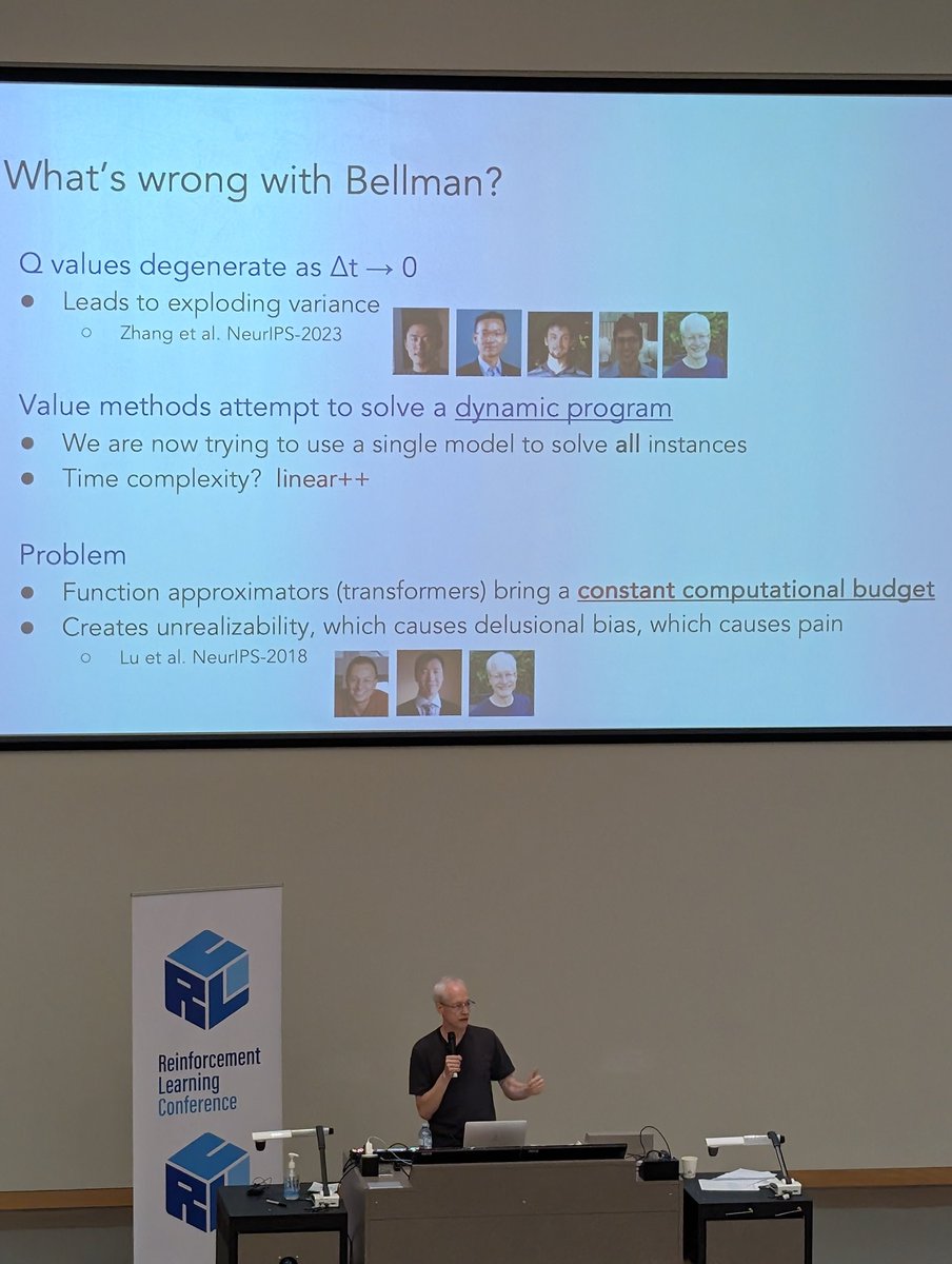 Pablo Samuel Castro (@pcastr) on Twitter photo Super thought-provoking talk by Dale Schuurmans <a href="/RL_Conference/">RL_Conference</a> on LLMs and computation, and why value-based RL doesn't (or can't?) work for post-training. Super thought-provoking talk by Dale Schuurmans <a href="/RL_Conference/">RL_Conference</a> on LLMs and computation, and why value-based RL doesn't (or can't?) work for post-training.