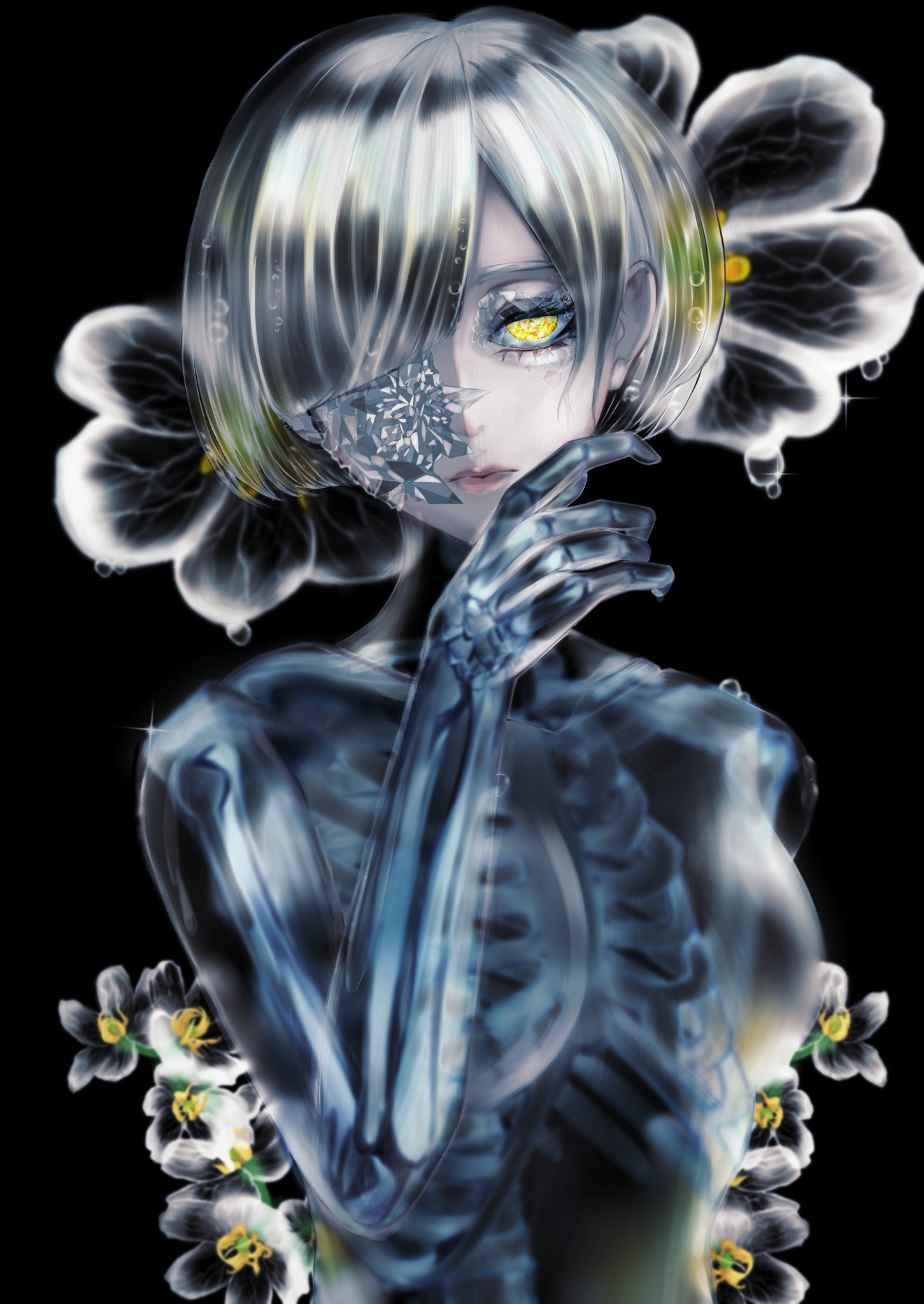 モノクロ原画 花❁❀✿✾ ⽥島⼀成、第二弾「WITHERED FLOWERS BLACK」展で魅せる