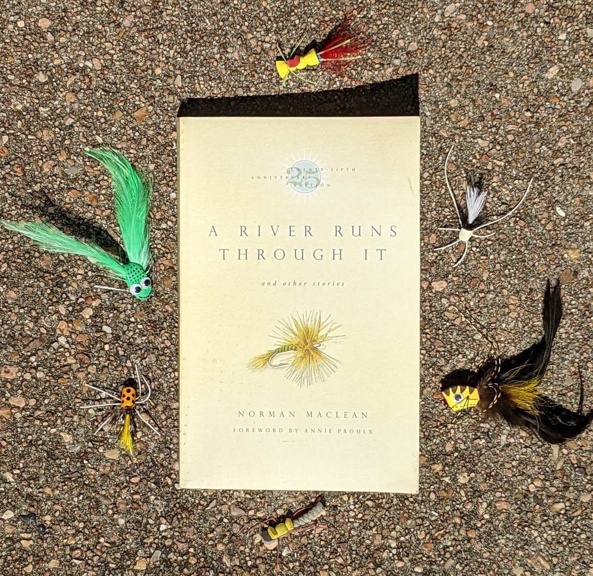 "Then he steadied himself and began to cast and the whole world turned to water."(p. 20)🏞️

#NormanMaclean was a retired English professor who began writing fiction at age 70, producing #ARiverRunsThroughIt.📚 Read it? Seen the film?📽️ If so, you may recall the last line. Iconic!