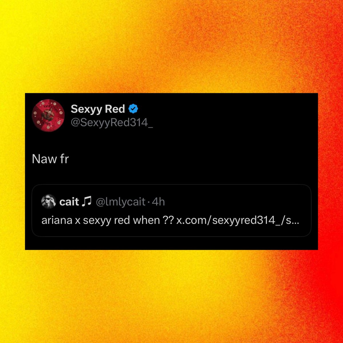 PopCrave's tweet image. Sexyy Red reveals she wants to collaborate with Ariana Grande.