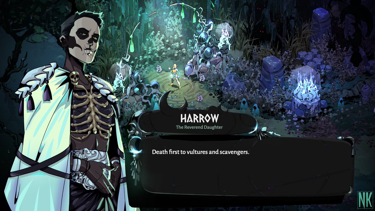 Hades style Gideon and Harrow, I'm going to be posting more on other sites! #tlt #thelockedtomb #gideonnav #harrow #harrowhark #gideontheninth