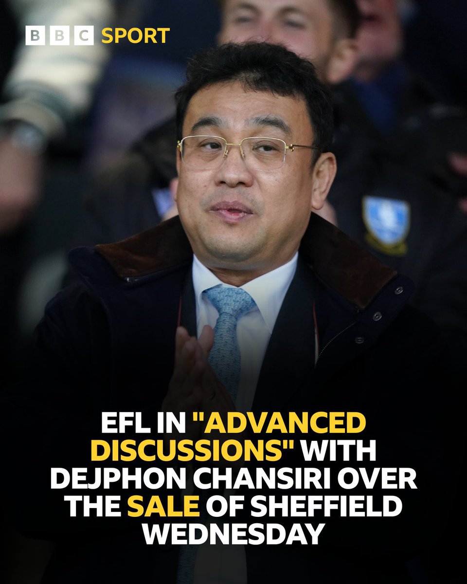 Football Heaven (@footballheaven) on Twitter photo “The league is currently in advanced discussions with Mr Chansiri's legal advisors on formalising a process around divestment of his shareholding in the club.”
Read more of the EFL’s statement 👉 bbc.in/3H9HB2t
#SWFC | <a href="/BBCSheffield/">BBC Sheffield</a> “The league is currently in advanced discussions with Mr Chansiri's legal advisors on formalising a process around divestment of his shareholding in the club.”
Read more of the EFL’s statement 👉 bbc.in/3H9HB2t
#SWFC | <a href="/BBCSheffield/">BBC Sheffield</a>