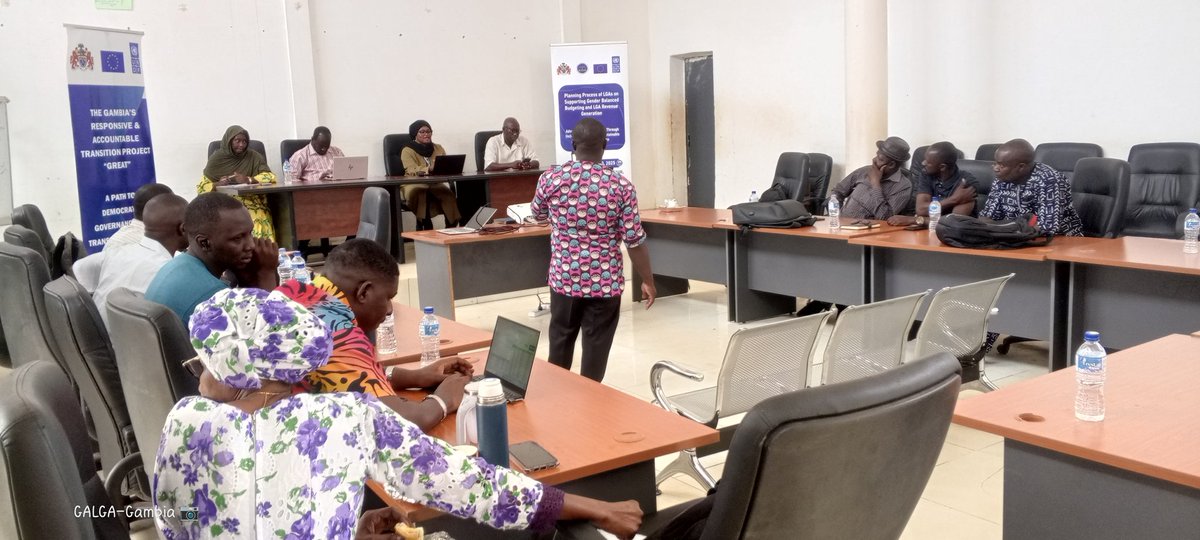 GALGAGambia's tweet photo. Today, under the coordination of the @MoLRGGambia, in collaboration with  us, &amp; with support from the @EUinTheGambia &amp; @UNDP_TheGambia  (GREAT Project), we  have wrapped-up the training of Local Councils' staff &amp; stakeholders on #GBB &amp; #LGAs'  Revenue Generation at @AreaBac https://t.co/f9jHIbowox