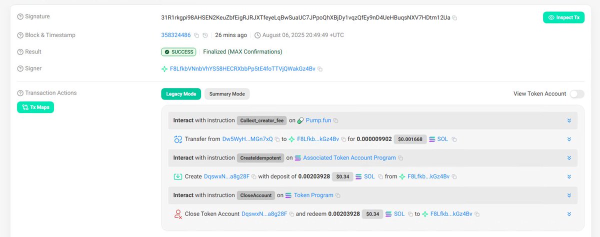 How #Pumpfun #Coin #Creators can make #profit?

solscan.io/tx/31R1rkgpi98…

#Pumpfun updates their #contract for #coin_creator, so they can #claim the creator fee as the part of trading fee.
I made it with the #script and succeeded just before.