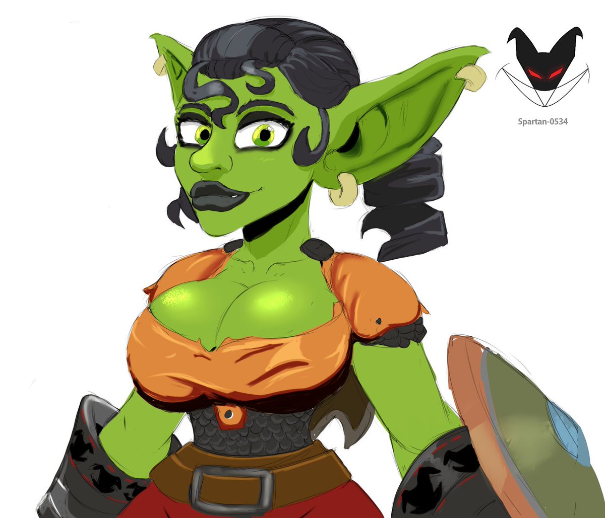 hice una goblina guerrera, el chiste en Turtle wow es si  el juego no pasaba de su vista clasica a la hora de añadir nuevo contenido, y uno de esos añadidos son Goblins pero con menos poligonaje y sin un inicio de parque tematico.
mas bonita que las de cataclismo tambien.
#sketch