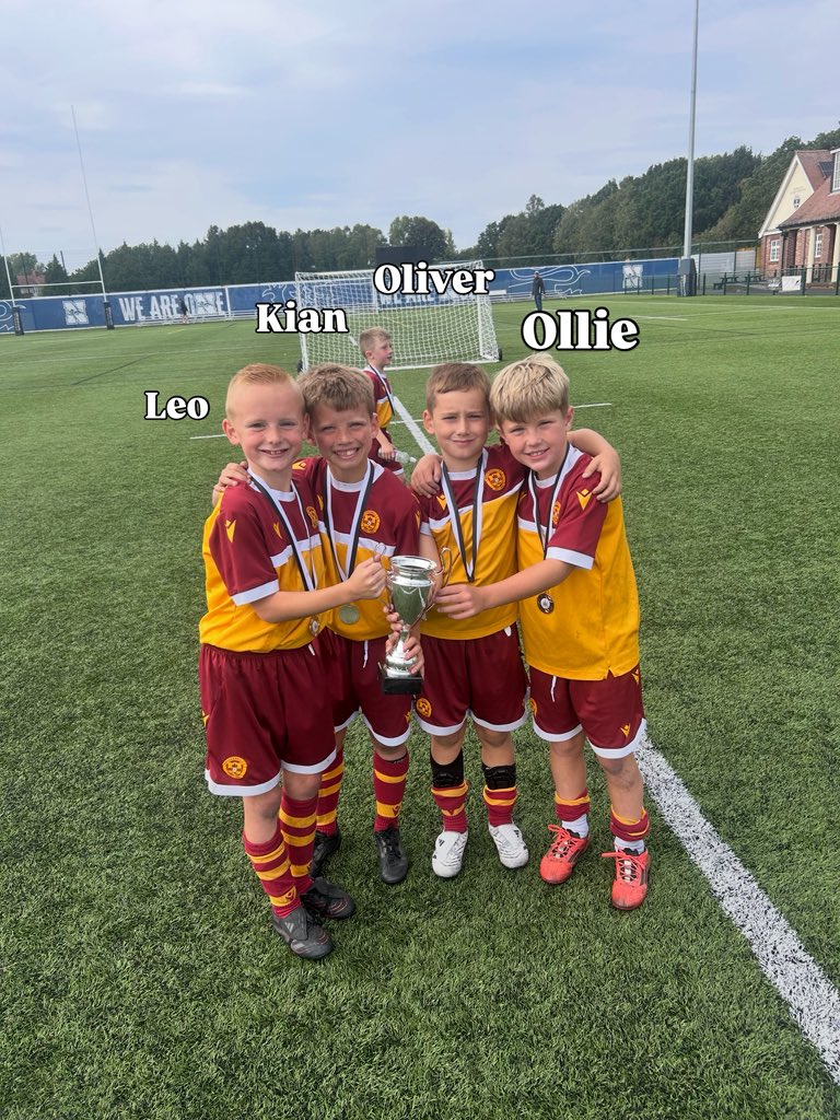 4 boys from  all in the same <a href="/MotherwellFC/">Motherwell FC</a> team today down at the Magpie cup today down at <a href="/NUFC/">Newcastle United</a> what a performance boys and what a effort to come home with the 🏆 
A fantastic tournament with so many top players on show.