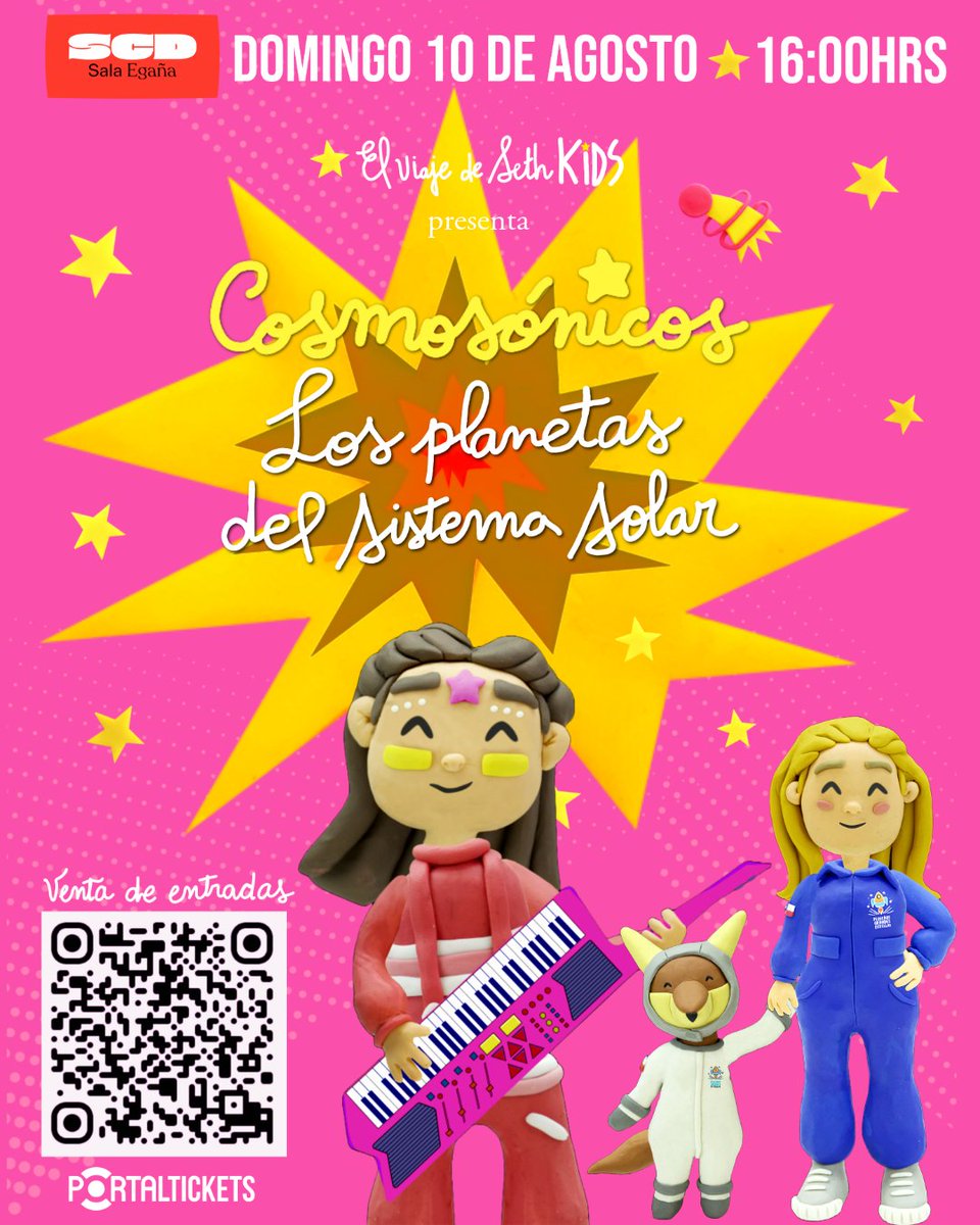 🥳🎈Celebra el Día de la Niñez🧒🏾👶🏾👧🏾👦🏾junto a 🪐🌎Cosmosónicos🎸🎤🎶, Nova🦊 y AstroDaniela🧑🏾‍🚀🔭
diversadivulga.blogspot.com/2025/07/celebr…
📍Santiago de Chile

📼📺Disfruta los Videoclips:
youtube.com/watch?v=jXS8Gf…

✨Venta de entradas 🎟️ portaldisc.com/evento/elviaje…