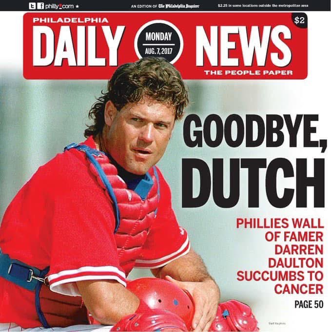 Cindy Webster (@cindyweb94) on Twitter photo August 6, 2017, we lost Darren Daulton to brain cancer. His legacy lives on through <a href="/TheDDFoundation/">Darren Daulton Foundation</a> helping families fighting brain cancer with financial grants.
Miss you, Dutch. August 6, 2017, we lost Darren Daulton to brain cancer. His legacy lives on through <a href="/TheDDFoundation/">Darren Daulton Foundation</a> helping families fighting brain cancer with financial grants.
Miss you, Dutch.