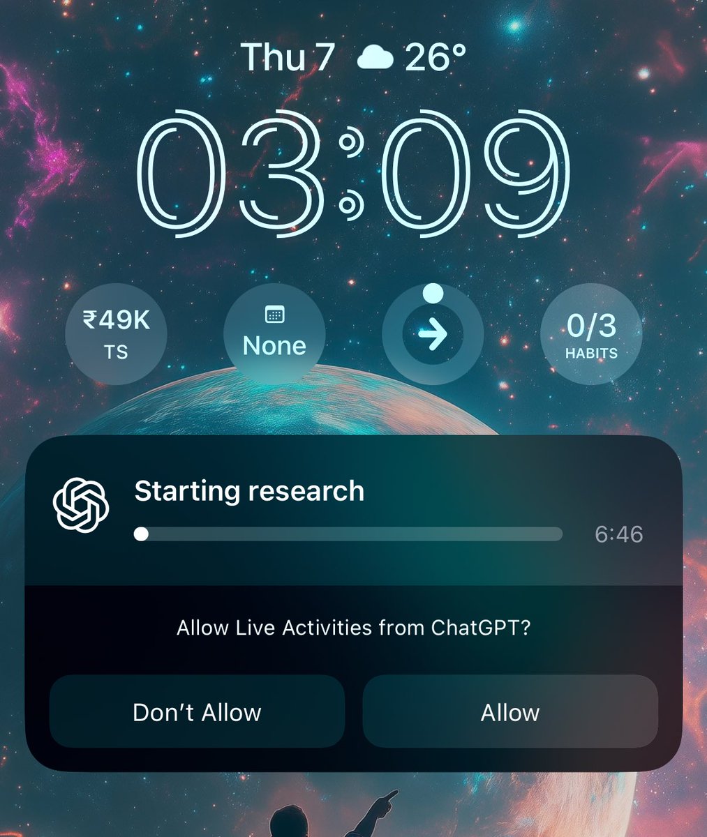 Love this live tracker for Deep Research mode on ChatGPT. I managed to complete my steps goal while the GPUs warm up.