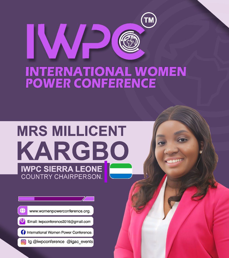 Our Executive President, Mrs. Millicent Kargbo, has been appointed as Sierra Leone Country Chairperson for the International Women’s Power Conference (IWPC)! Congratulations to her and the national team as IWPC celebrates 10 years of global impact in The Gambia!#IWPC2025