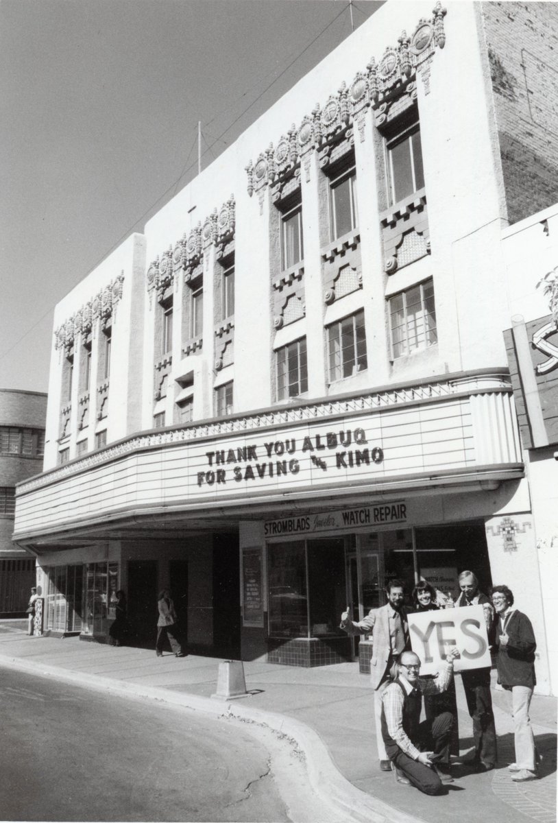 In recognition of the KiMo’s architectural and cultural significance, the City of Albuquerque purchased the aging movie palace in 1977. 
#KiMoTheatre #LoveTheKiMo

City of Albuquerque Saves the KiMo
1977
Albuquerque Museum