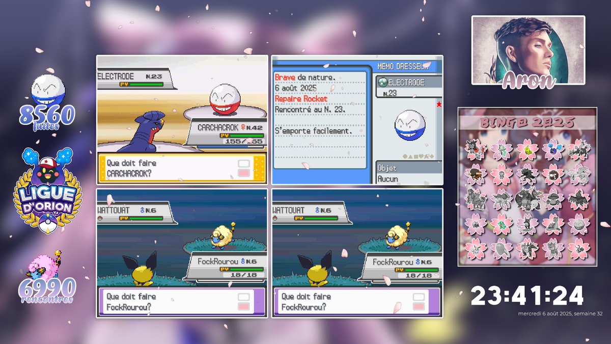 キング Aron ✨ (@learonew) on Twitter photo Electrode Shiny 🌟
Que dire, une shasse rapide, tryhard pendant une semaine, et Electrode shiny tombe au Repaire Rocket de HGSS après 8560 fuites.
6ème badge de la Ligue d'<a href="/OrionShiny/">Orion ☆ Shiny Hunting ✨</a> ✨ Electrode Shiny 🌟
Que dire, une shasse rapide, tryhard pendant une semaine, et Electrode shiny tombe au Repaire Rocket de HGSS après 8560 fuites.
6ème badge de la Ligue d'<a href="/OrionShiny/">Orion ☆ Shiny Hunting ✨</a> ✨