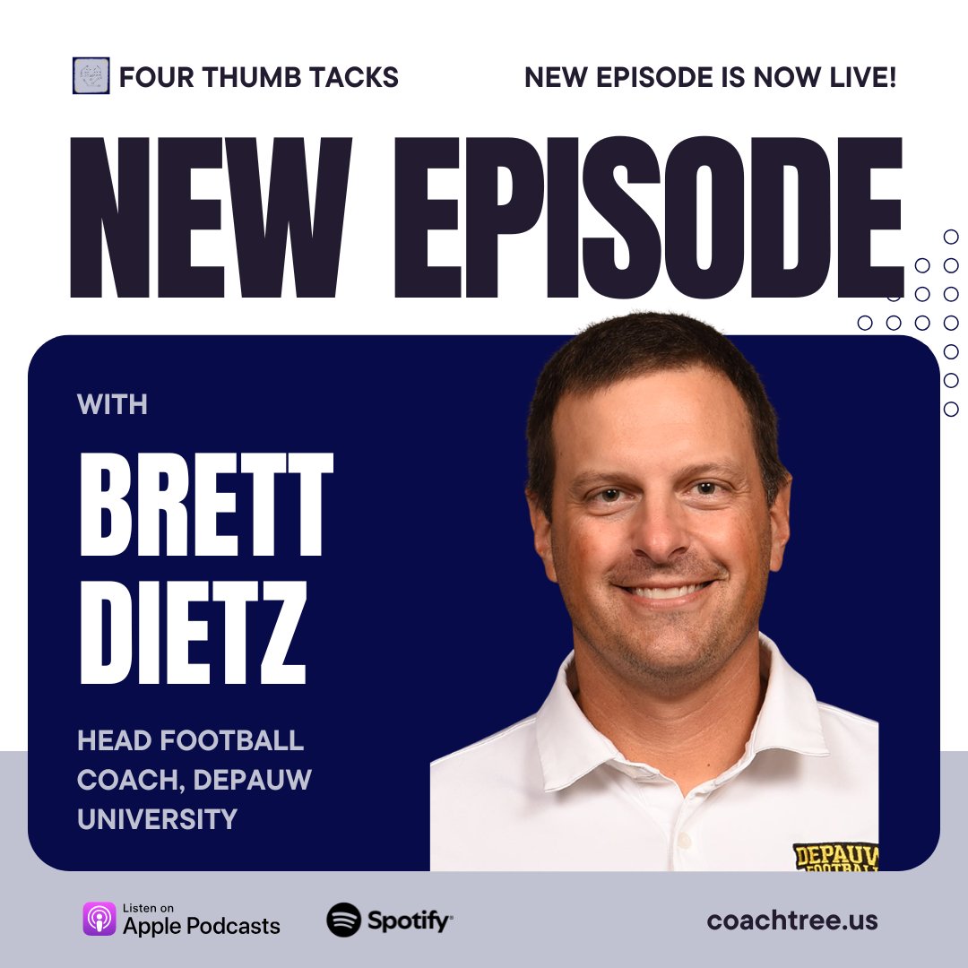 CoachTree (@teamcoachtree) on Twitter photo Today's Podcast release features Brett Dietz, Head Football Coach at DePauw University.
We talk:
🏈 Building a championship culture
🏈 Raising the floor, not just the ceiling
🏈 QB Run RPO
🎧Listen Here: apple.co/4fqe5Sw
<a href="/qbdietz/">Brett Dietz</a> <a href="/DePauwTigersFB/">DePauw Football</a> Today's Podcast release features Brett Dietz, Head Football Coach at DePauw University.
We talk:
🏈 Building a championship culture
🏈 Raising the floor, not just the ceiling
🏈 QB Run RPO
🎧Listen Here: apple.co/4fqe5Sw
<a href="/qbdietz/">Brett Dietz</a> <a href="/DePauwTigersFB/">DePauw Football</a>