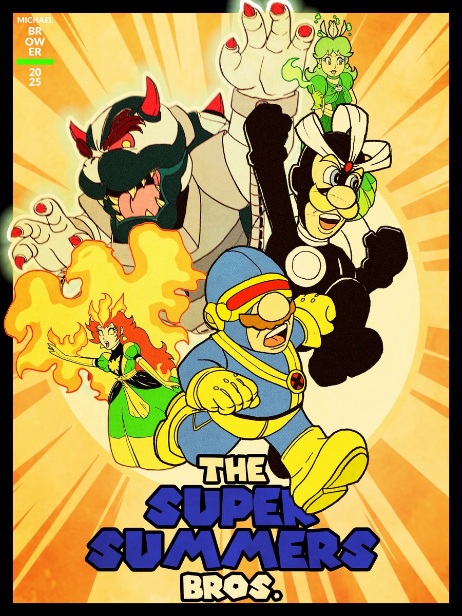 MikeBrower81's tweet photo. The Super Summers Bros.
#Marvel #MarvelComics #XMen #UncannyXMen #ScottSummers #MarvelsCyclops #Cyclops #AlexSummers #MarvelsHavok #JeanGrey #Phoenix #LornaDane #Polaris #Nintendo #SuperMarioBros #Mario #Luigi #PrincessPeach #PrincessDaisy #Bowser #MarioBros https://t.co/AQ04uTYi5g
