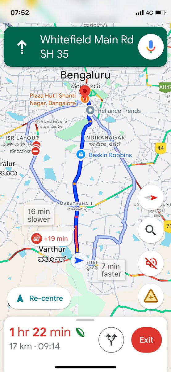 cjena86's tweet photo. It’s not even 8 AM, and huge pile up of traffic from Ramagondanahalli to Kundalahalli gate, which would subsequently spread to marathalli bridge.possible reason - closure of U turn at  Vibgyour school which piles up vehicle at siddapura Pls help
@Jointcptraffic @BlrCityPolice https://t.co/oYvKhEWsPH