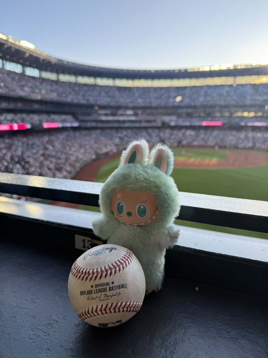 I just got hit by a baseball wtf - my labubu looks cute with it tho 🥰