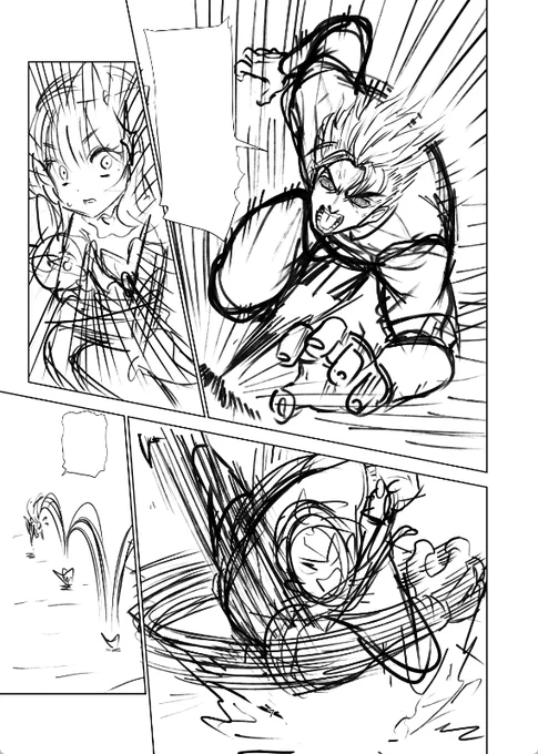 何の漫画に影響を受けたが一発で分かるバトル描写。 