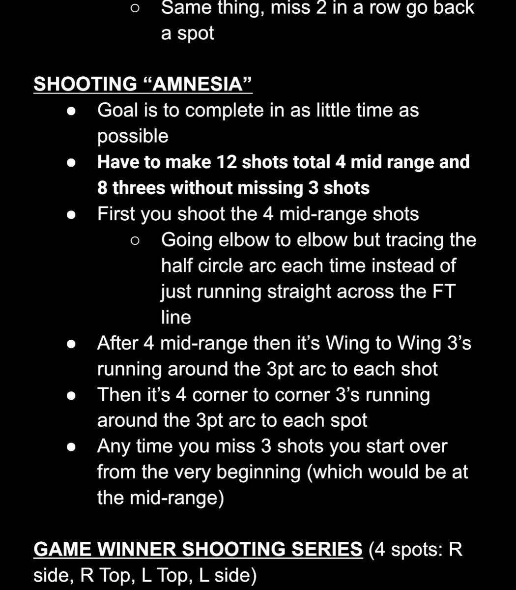 Had stolen this one from another coach last summer but loved it because it plays with the mental side

The best shooters have “amnesia” and focus on the present shot instead of the last make/miss